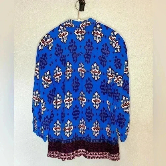 Anthropologie Maeve Button Up Colbalt Blue Top Size Small - Picture 6 of 7